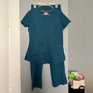 Womens Ava Therese Caribbean blue scrub set